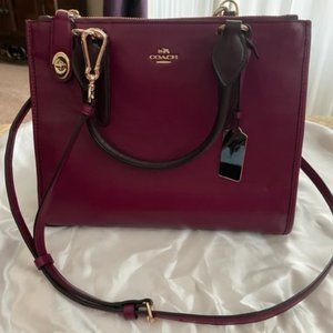 NEW Coach Crosby handbag purse Python Embossed Smooth Leather Cyclamen # 36571